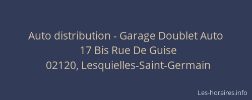 Auto distribution - Garage Doublet Auto