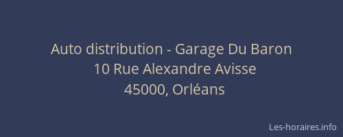 Auto distribution - Garage Du Baron