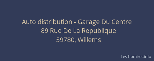 Auto distribution - Garage Du Centre