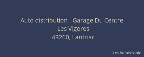 Auto distribution - Garage Du Centre
