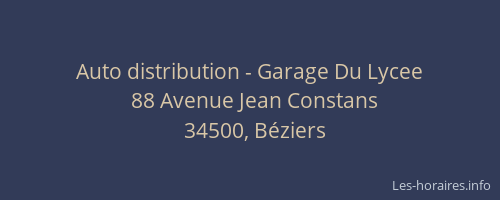 Auto distribution - Garage Du Lycee