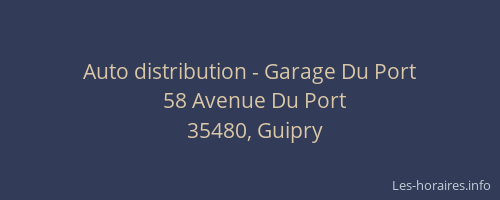 Auto distribution - Garage Du Port