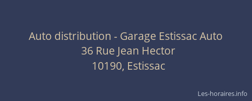 Auto distribution - Garage Estissac Auto
