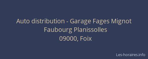 Auto distribution - Garage Fages Mignot