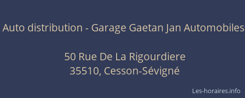 Auto distribution - Garage Gaetan Jan Automobiles