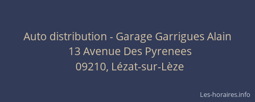 Auto distribution - Garage Garrigues Alain