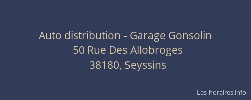 Auto distribution - Garage Gonsolin