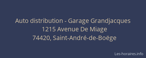 Auto distribution - Garage Grandjacques