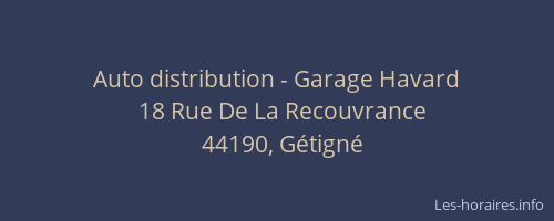 Auto distribution - Garage Havard