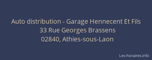 Auto distribution - Garage Hennecent Et Fils