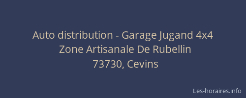 Auto distribution - Garage Jugand 4x4