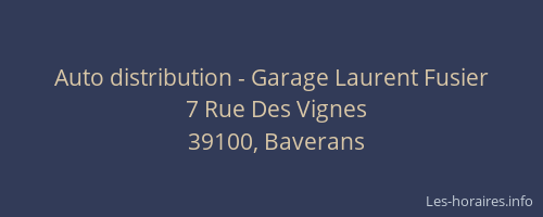 Auto distribution - Garage Laurent Fusier