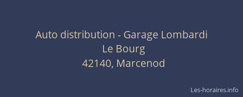 Auto distribution - Garage Lombardi