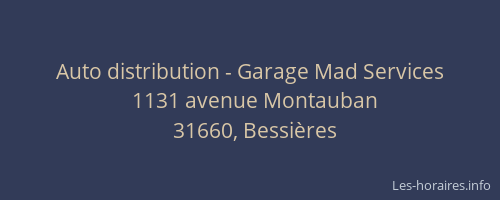Auto distribution - Garage Mad Services