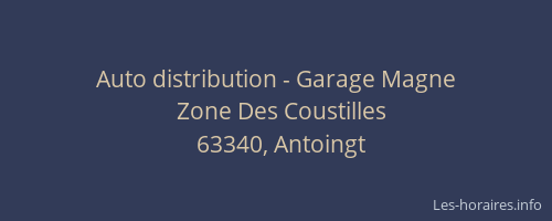 Auto distribution - Garage Magne