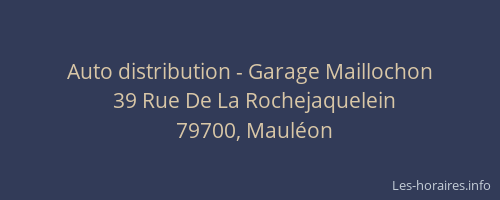 Auto distribution - Garage Maillochon