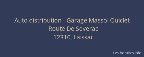 Auto distribution - Garage Massol Quiclet