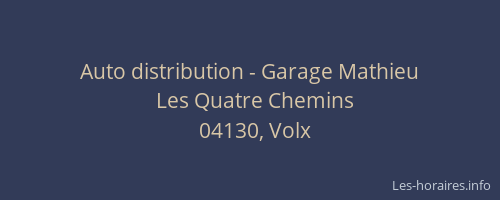 Auto distribution - Garage Mathieu