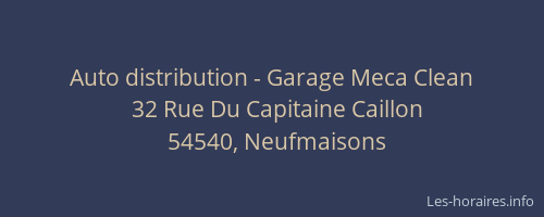 Auto distribution - Garage Meca Clean