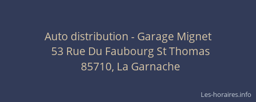 Auto distribution - Garage Mignet