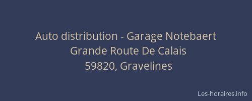 Auto distribution - Garage Notebaert