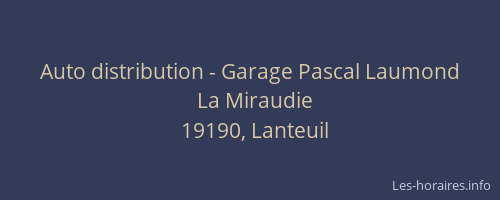 Auto distribution - Garage Pascal Laumond