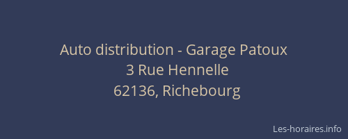Auto distribution - Garage Patoux