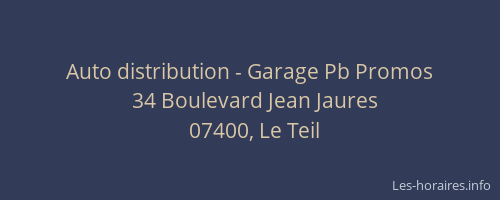 Auto distribution - Garage Pb Promos