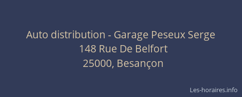 Auto distribution - Garage Peseux Serge