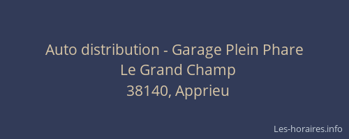 Auto distribution - Garage Plein Phare