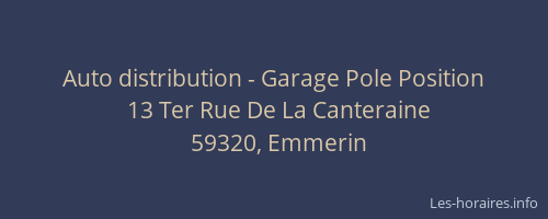 Auto distribution - Garage Pole Position