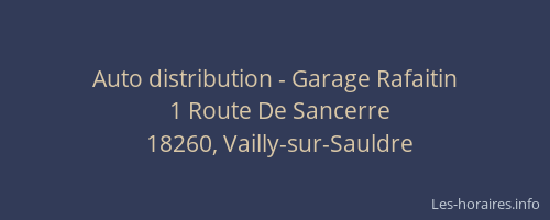 Auto distribution - Garage Rafaitin