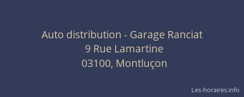 Auto distribution - Garage Ranciat