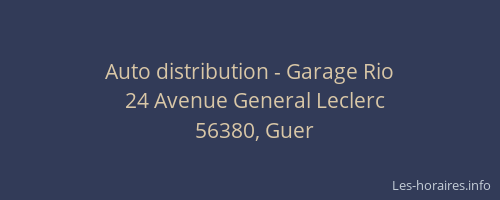 Auto distribution - Garage Rio