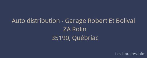 Auto distribution - Garage Robert Et Bolival