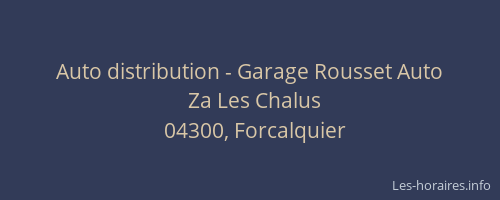 Auto distribution - Garage Rousset Auto