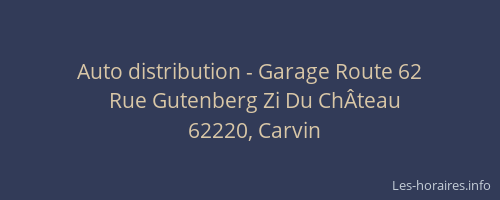 Auto distribution - Garage Route 62