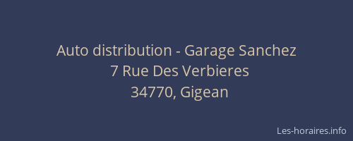Auto distribution - Garage Sanchez