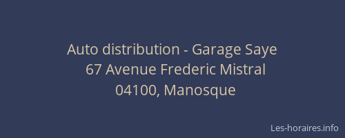 Auto distribution - Garage Saye