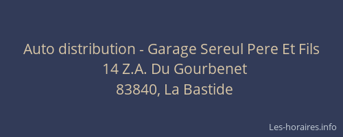 Auto distribution - Garage Sereul Pere Et Fils