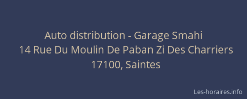 Auto distribution - Garage Smahi