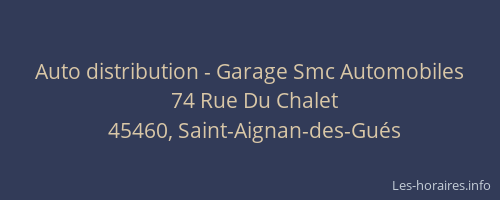 Auto distribution - Garage Smc Automobiles
