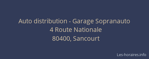 Auto distribution - Garage Sopranauto