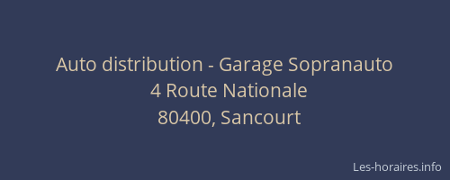Auto distribution - Garage Sopranauto