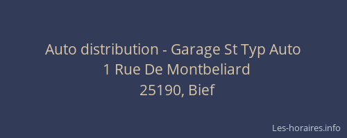 Auto distribution - Garage St Typ Auto