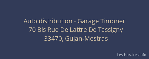 Auto distribution - Garage Timoner