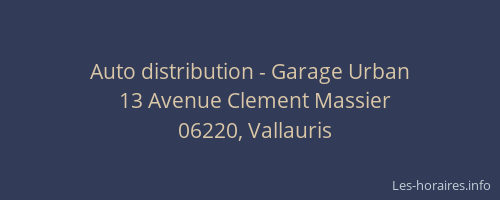 Auto distribution - Garage Urban