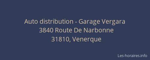 Auto distribution - Garage Vergara