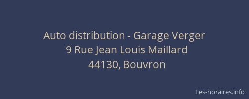 Auto distribution - Garage Verger