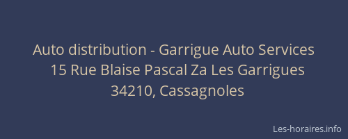 Auto distribution - Garrigue Auto Services